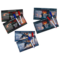 Игра настольная "Пиши-Стирай" МОРСКОЙ / ТАНКОВЫЙ / ВОЗДУШНЫЙ БОЙ, 2 стираемых маркера, ассорти, HATBER, Ин