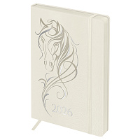 Ежедневник датированный 2026г., А5, 176л., твердый переплет, кожзам, BG "Horse. Pearl", цветной срез, с резинкой, карман фото Ежедневник датированный 2026г., А5, 176л., твердый переплет, кожзам, BG "Horse. Pearl", цветной срез, с резинкой, карман