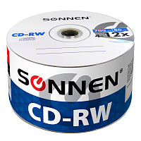 Диски CD-RW SONNEN 700 Mb 4-12x Bulk (термоусадка без шпиля), КОМПЛЕКТ 50 шт., 512578 фото Диски CD-RW SONNEN 700 Mb 4-12x Bulk (термоусадка без шпиля), КОМПЛЕКТ 50 шт., 512578