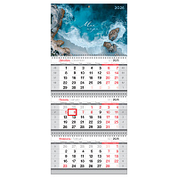 Календарь квартальный 3 бл. на 3 гр., 295*660 мм BG "Морской прибой", с бегунком, 2026г. фото Календарь квартальный 3 бл. на 3 гр., 295*660 мм BG "Морской прибой", с бегунком, 2026г.
