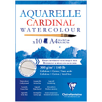 Альбом для акварели, 10л., А4, на склейке Clairefontaine "Cardinal", 300г/м2, торшон, холод. пресс., 30% хлопок фото Альбом для акварели, 10л., А4, на склейке Clairefontaine "Cardinal", 300г/м2, торшон, холод. пресс., 30% хлопок