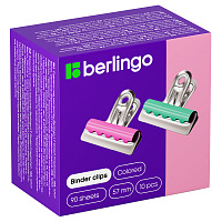 Зажимы-бульдоги для бумаг 57мм, Berlingo, 10шт., цветные, картонная коробка фото Зажимы-бульдоги для бумаг 57мм, Berlingo, 10шт., цветные, картонная коробка
