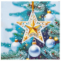 Салфетки бумажные 20 шт., 33х33 см, "Кремлевская звезда", 3 слоя, европодвес, GrandPero Deluxe, 2845