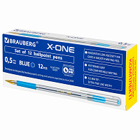 Ручка шариковая с грипом BRAUBERG "X-ONE", КОМПЛЕКТ 12 ШТУК, СИНЯЯ, узел 0,5 мм, линия письма 0,35 мм, 143986 фото Ручка шариковая с грипом BRAUBERG "X-ONE", КОМПЛЕКТ 12 ШТУК, СИНЯЯ, узел 0,5 мм, линия письма 0,35 мм, 143986