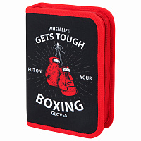 Пенал ПИФАГОР, 1 отделение, 2 откидные планки, полиэстер, 20х14 см, "Boxing", 272289 фото Пенал ПИФАГОР, 1 отделение, 2 откидные планки, полиэстер, 20х14 см, "Boxing", 272289