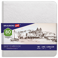 Скетчбук, слоновая кость 140 г/м2 120х120 мм, 80 л., КОЖЗАМ, резинка, BRAUBERG ART CLASSIC, белый, 113189 фото Скетчбук, слоновая кость 140 г/м2 120х120 мм, 80 л., КОЖЗАМ, резинка, BRAUBERG ART CLASSIC, белый, 113189