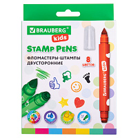 Фломастеры-штампы двусторонние "FUNNY STAMPS", 8 цветов, BRAUBERG KIDS, картонная коробка с европодвесом, 152179 фото Фломастеры-штампы двусторонние "FUNNY STAMPS", 8 цветов, BRAUBERG KIDS, картонная коробка с европодвесом, 152179