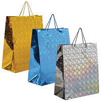 Пакет подарочный новогодний (1 шт.) 41x19x49 см (XXL), ГОЛОГРАФИЯ, ассорти 3 цвета, ЗОЛОТАЯ СКАЗКА, 609613 фото Пакет подарочный новогодний (1 шт.) 41x19x49 см (XXL), ГОЛОГРАФИЯ, ассорти 3 цвета, ЗОЛОТАЯ СКАЗКА, 609613