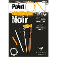 Скетчбук - альбом для смешанных техник 20л., А4 Clairefontaine "Paint ON Noir", на склейке, черный, 250г/м2 фото Скетчбук - альбом для смешанных техник 20л., А4 Clairefontaine "Paint ON Noir", на склейке, черный, 250г/м2