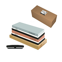 Точильный камень водный, КОМПЛЕКТ 2 шт., НАБОР 6 предметов, 400/1000/3000/8000 грит, PRIMAURA (ПРИМАУРА), 701628