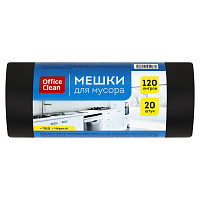 Мешки для мусора 120л OfficeClean ПВД, 67*100см, 20мкм, 20шт., черные, в рулоне фото Мешки для мусора 120л OfficeClean ПВД, 67*100см, 20мкм, 20шт., черные, в рулоне