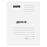 Скоросшиватель OfficeSpace "Дело", картон мелованный, 440г/м2, белый, пробитый, до 200л. фото Скоросшиватель OfficeSpace "Дело", картон мелованный, 440г/м2, белый, пробитый, до 200л.