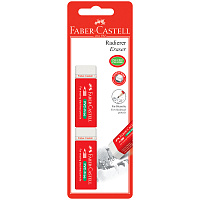 Набор ластиков Faber-Castell "PVC-Free" 2шт., прямоугольный, картон. футляр, в пленке, 63*22*11мм, блистер фото Набор ластиков Faber-Castell "PVC-Free" 2шт., прямоугольный, картон. футляр, в пленке, 63*22*11мм, блистер