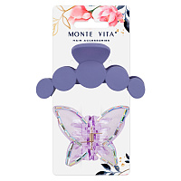 Крабы для волос НАБОР 2 шт., 7 см / 10 см, глянцевый, soft-touch, фиолетовый, MONTE VITA, 457033 фото Крабы для волос НАБОР 2 шт., 7 см / 10 см, глянцевый, soft-touch, фиолетовый, MONTE VITA, 457033