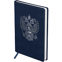 Ежедневник недатированный, А5, 160л., твердый переплет, кожзам, BG "Орел. Синий", синий фото Ежедневник недатированный, А5, 160л., твердый переплет, кожзам, BG "Орел. Синий", синий
