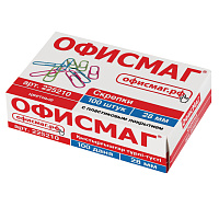 Скрепки ОФИСМАГ, 28 мм, цветные, 100 шт., в картонной коробке, Россия, 225210 фото Скрепки ОФИСМАГ, 28 мм, цветные, 100 шт., в картонной коробке, Россия, 225210