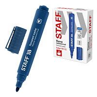 Маркер перманентный STAFF "Basic Budget PM-125", СИНИЙ, круглый наконечник 3 мм, 152175