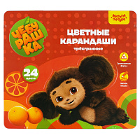 Карандаши цветные Мульти-Пульти "Чебурашка", 24цв., трехгран., заточен., метал. пенал фото Карандаши цветные Мульти-Пульти "Чебурашка", 24цв., трехгран., заточен., метал. пенал