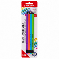 Набор карандашей чернографитных BRAUBERG "ULTRA COLOR" 4 шт., HB, с ластиком, пластиковые, 181709 фото Набор карандашей чернографитных BRAUBERG "ULTRA COLOR" 4 шт., HB, с ластиком, пластиковые, 181709