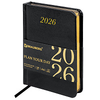 Ежедневник датированный 2026, МАЛЫЙ ФОРМАТ 100х150 мм, А6, BRAUBERG "Iguana", под кожу, черный, 117252 фото Ежедневник датированный 2026, МАЛЫЙ ФОРМАТ 100х150 мм, А6, BRAUBERG "Iguana", под кожу, черный, 117252