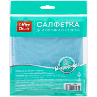 Салфетка для оптики и стекла OfficeClean, плотная микрофибра, 30*30см, синяя фото Салфетка для оптики и стекла OfficeClean, плотная микрофибра, 30*30см, синяя