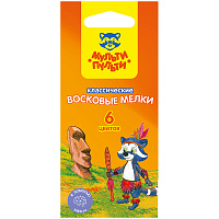 Мелки восковые Мульти-Пульти "Енот на острове Пасхи", 06цв., круглые, картон, европодвес фото Мелки восковые Мульти-Пульти "Енот на острове Пасхи", 06цв., круглые, картон, европодвес