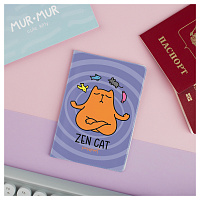 Обложка для паспорта MESHU "Zen Cat", ПВХ, 2 кармана фото Обложка для паспорта MESHU "Zen Cat", ПВХ, 2 кармана