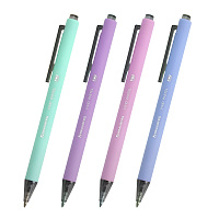 Ручка шариковая автоматическая BRAUBERG "VIVID PASTEL", корпус soft-touch, СИНЯЯ, пишущий узел 0,7 мм, линия письма 0,35 мм, 144404