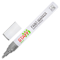 Маркер-краска лаковый (paint marker) 2-4 мм СЕРЕБРИСТЫЙ, НИТРО-ОСНОВА, STAFF PROFIT, для любых поверхностей, 152580 фото Маркер-краска лаковый (paint marker) 2-4 мм СЕРЕБРИСТЫЙ, НИТРО-ОСНОВА, STAFF PROFIT, для любых поверхностей, 152580