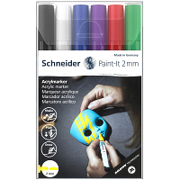 Набор акриловых маркеров Schneider Paint-it 310 6 цветов (толщина линии 2 мм) пулевидный наконечник фото Набор акриловых маркеров Schneider Paint-it 310 6 цветов (толщина линии 2 мм) пулевидный наконечник