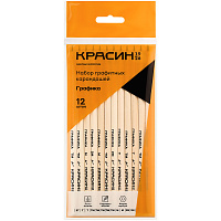 Набор карандашей ч/г Красин "Графика", 12шт., 2H-2B, заточен., пакет, европодвес фото Набор карандашей ч/г Красин "Графика", 12шт., 2H-2B, заточен., пакет, европодвес