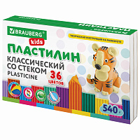 Пластилин классический BRAUBERG KIDS, 36 цветов, 540 грамм, стек, ВЫСШЕЕ КАЧЕСТВО, 106678 фото Пластилин классический BRAUBERG KIDS, 36 цветов, 540 грамм, стек, ВЫСШЕЕ КАЧЕСТВО, 106678