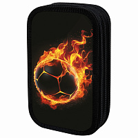 Пенал ЮНЛАНДИЯ, 3 отделения, картон с эффектом soft-touch, 19х11 см, "Fire ball", 273501 фото Пенал ЮНЛАНДИЯ, 3 отделения, картон с эффектом soft-touch, 19х11 см, "Fire ball", 273501