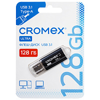 Флеш-диск 128 GB, CROMEX Ultra USB 3.1, металлический корпус, черный, 514165 фото Флеш-диск 128 GB, CROMEX Ultra USB 3.1, металлический корпус, черный, 514165