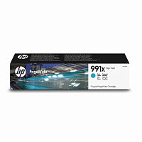 Картридж струйный HP 991X M0J90AE голубой оригинальный повышенной емкости