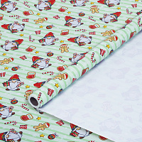 Бумага упаковочная мелованная BIG SIZE новогодняя "Гномики", 0,7х10 м, ЗОЛОТАЯ СКАЗКА, 592195 фото Бумага упаковочная мелованная BIG SIZE новогодняя "Гномики", 0,7х10 м, ЗОЛОТАЯ СКАЗКА, 592195