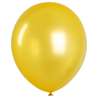 Воздушные шары, 50шт., М12/30см, MESHU, металлик, желтый