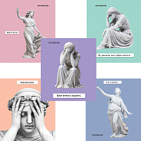 Тетрадь А5 48 л., ПЗБМ, скоба, клетка, Soft Touch, "Ой, девочки" (5 видов), 24147