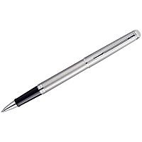 Ручка-роллер Waterman "Hemisphere Stainless Steel PT" черная, 0,8мм, подарочная упаковка фото Ручка-роллер Waterman "Hemisphere Stainless Steel PT" черная, 0,8мм, подарочная упаковка