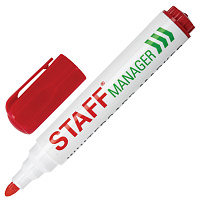 Маркер стираемый для белой доски КРАСНЫЙ, STAFF "Manager" WBM-491, 5 мм, с клипом, 151493 фото Маркер стираемый для белой доски КРАСНЫЙ, STAFF "Manager" WBM-491, 5 мм, с клипом, 151493