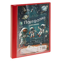 Папка-портфолио пластиковая А4 BG, на 2 кольцах для школьника, 20 файлов