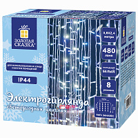 Электрогирлянда-занавес уличная "Штора" 3,8х2,4 м, 480 LED, белый 220 V, контроллер, ЗОЛОТАЯ СКАЗКА, 591302 фото Электрогирлянда-занавес уличная "Штора" 3,8х2,4 м, 480 LED, белый 220 V, контроллер, ЗОЛОТАЯ СКАЗКА, 591302