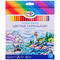 Карандаши цветные Гамма 72 цвета шестигранные фото Карандаши цветные Гамма 72 цвета шестигранные