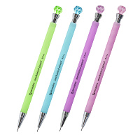 Карандаш механический 0,5 мм, BRAUBERG "Diamond", корпус ассорти, хромированные детали, 181416