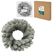 Венок новогодний заснеженный, диаметр 40 см "Снежная зима", литой ПЭТ, ЗОЛОТАЯ СКАЗКА, 592519