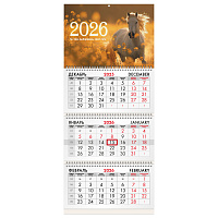 Календарь квартальный на 2026 г., 3 блока, 3 гребня, бегунок, офсет, BRAUBERG, "Символ года 5", 116769 фото Календарь квартальный на 2026 г., 3 блока, 3 гребня, бегунок, офсет, BRAUBERG, "Символ года 5", 116769