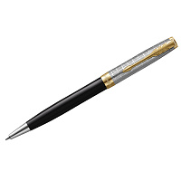 Ручка шариковая Parker "Sonnet Premium Metal&Black GT" черная, 1,0мм, поворот., подарочная упаковка фото Ручка шариковая Parker "Sonnet Premium Metal&Black GT" черная, 1,0мм, поворот., подарочная упаковка