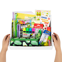 Набор канцелярии подарочный BRAUBERG "AVOCADO", 18 наименований, 43 предмета, 880951