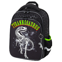 Ранец BRAUBERG QUADRO, 3 отделения, с брелком, "Tyrannosaur", светящийся рисунок, 37х28х18 см, 272021 фото Ранец BRAUBERG QUADRO, 3 отделения, с брелком, "Tyrannosaur", светящийся рисунок, 37х28х18 см, 272021