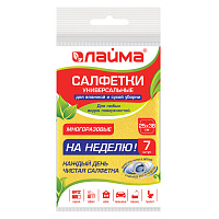Салфетки ВИСКОЗНЫЕ универсальные STANDART, 25х38 см, КОМПЛЕКТ 7 шт., 90 г/м2, "НЕДЕЛЬКА", LAIMA, К4121, 605502 фото Салфетки ВИСКОЗНЫЕ универсальные STANDART, 25х38 см, КОМПЛЕКТ 7 шт., 90 г/м2, "НЕДЕЛЬКА", LAIMA, К4121, 605502